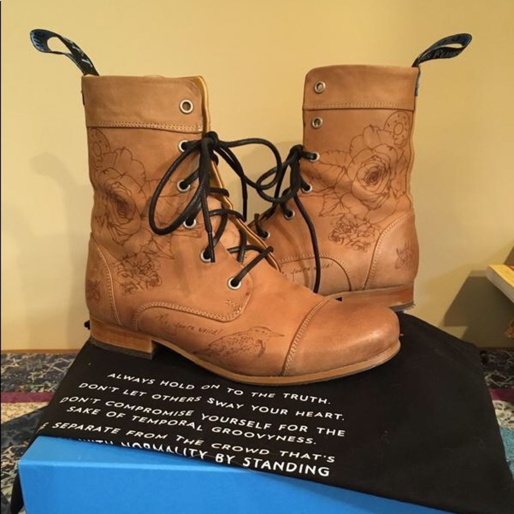 John Fluevog Radio BBC ankle boots rare LE color